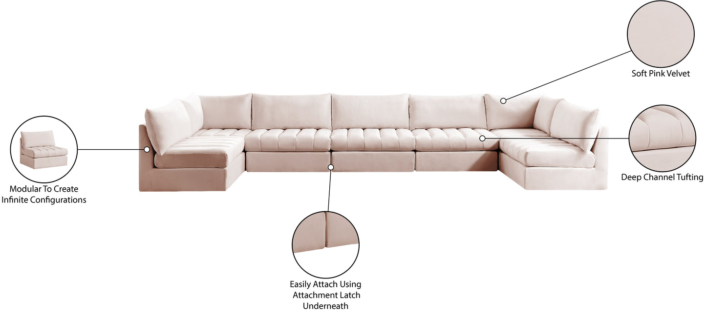 acadia pink velvet modular sectional sec7c