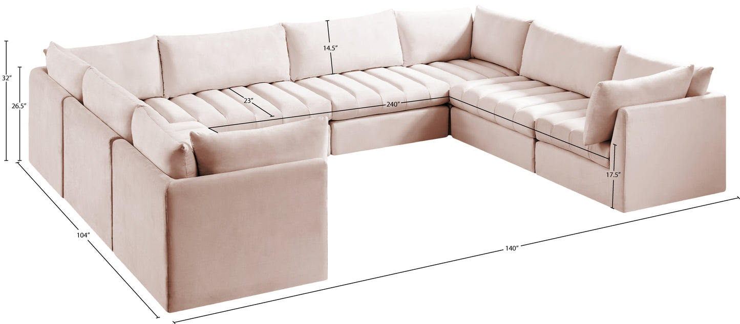 acadia pink velvet modular sectional sec8a