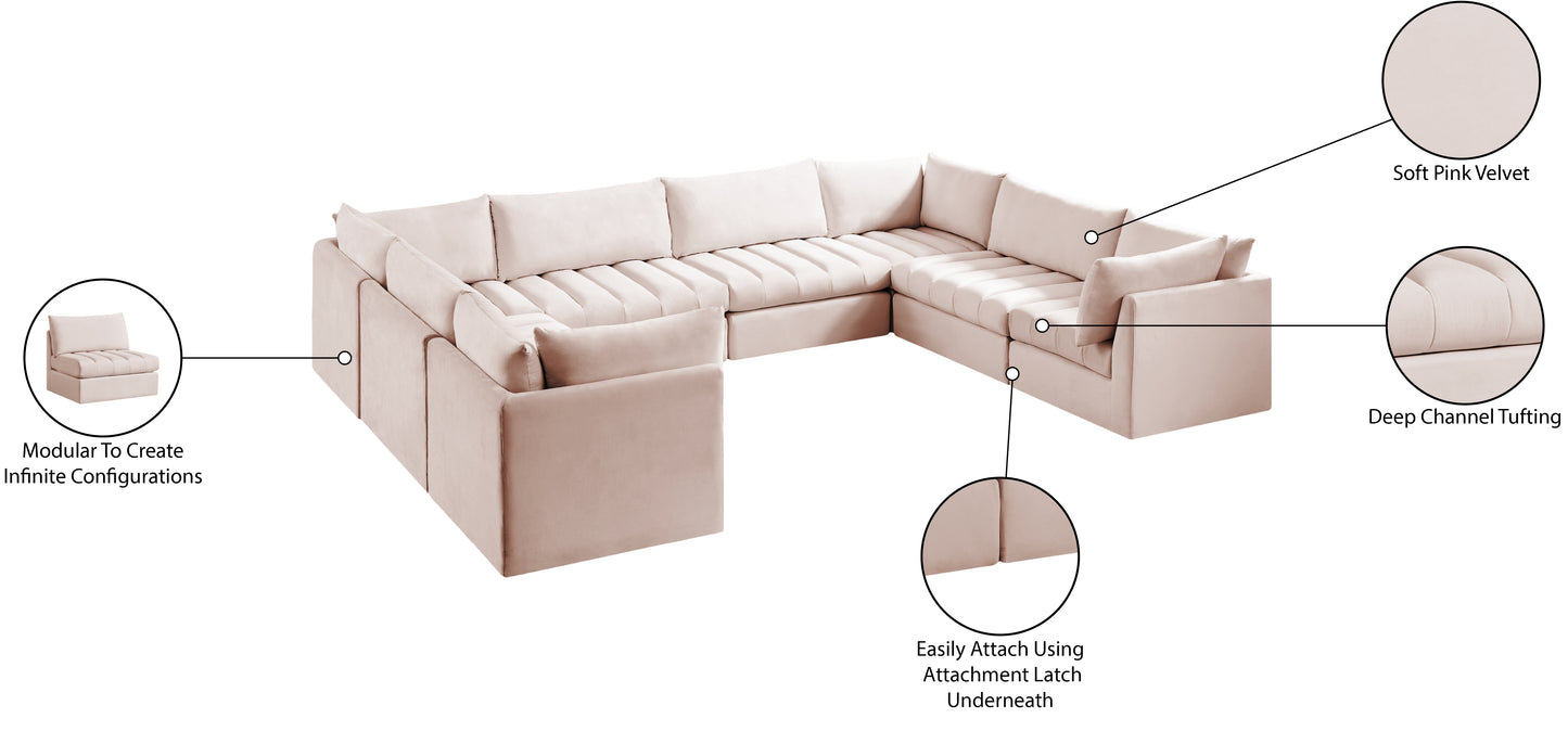 acadia pink velvet modular sectional sec8a