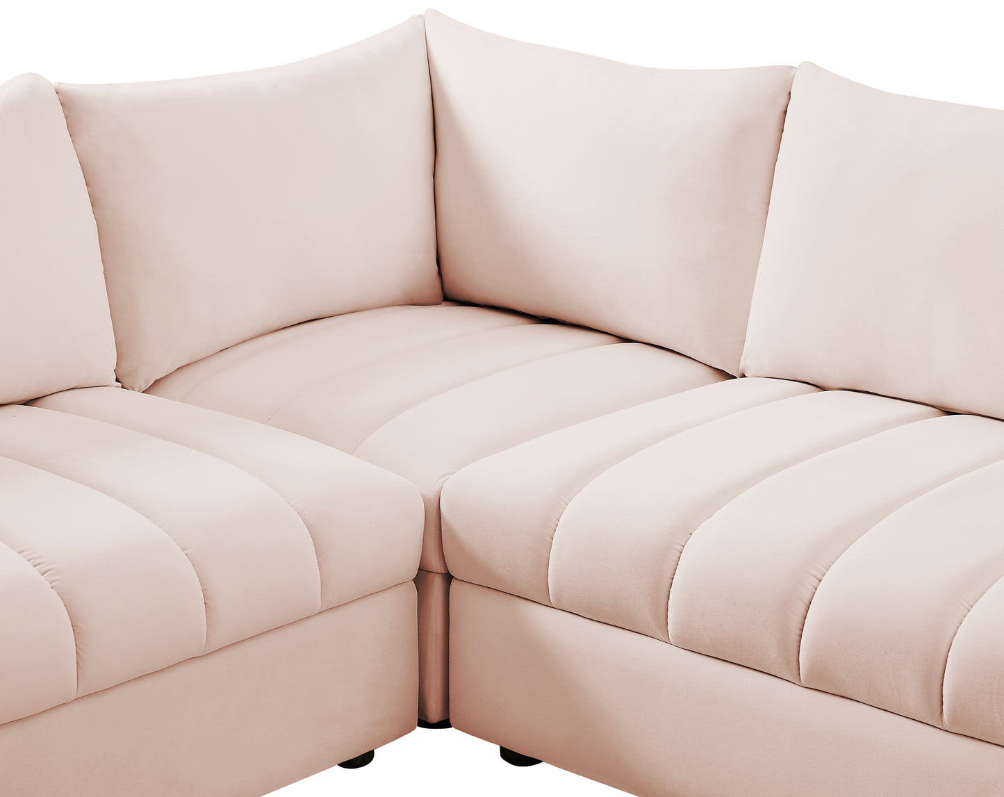 acadia pink velvet modular sectional sec8a