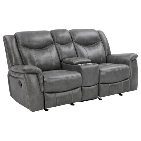 Keaton 2-piece Upholstered Padded Arm Motion Sofa Set GreyGrey