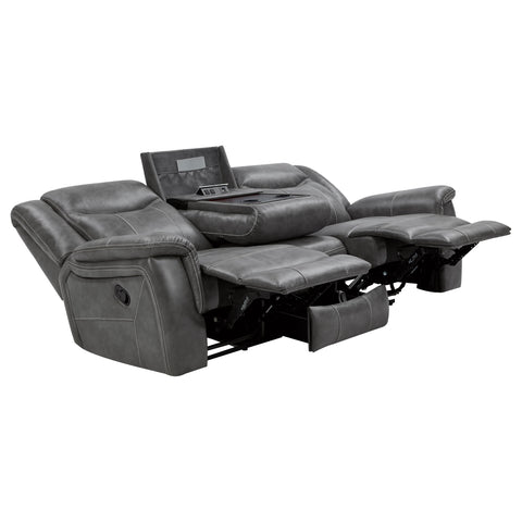 Keaton Upholstered Padded Arm Motion Sofa GreyGrey