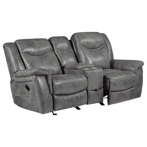 Keaton Upholstered Padded Arm Glider Loveseat GreyGrey