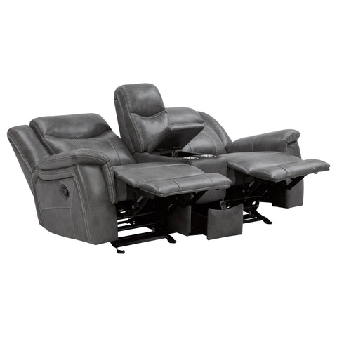 Keaton Upholstered Padded Arm Glider Loveseat GreyGrey