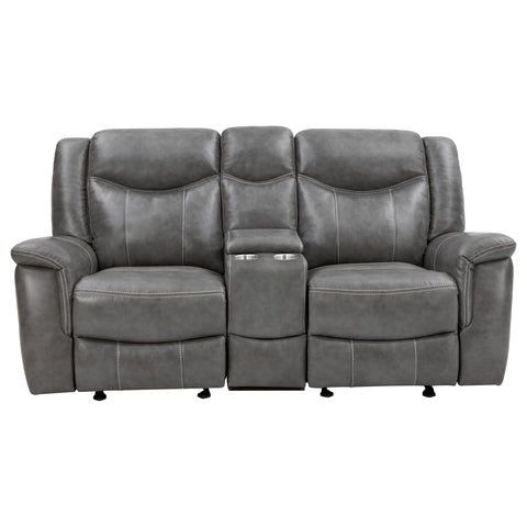 Keaton Upholstered Padded Arm Glider Loveseat GreyGrey