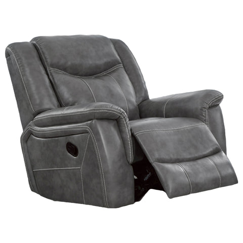 Keaton Upholstered Padded Arm Glider Recliner GreyGrey