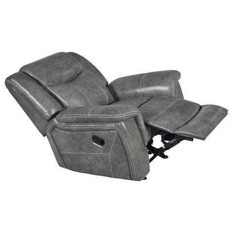 Keaton Upholstered Padded Arm Glider Recliner GreyGrey