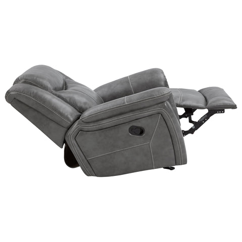 Keaton Upholstered Padded Arm Glider Recliner GreyGrey