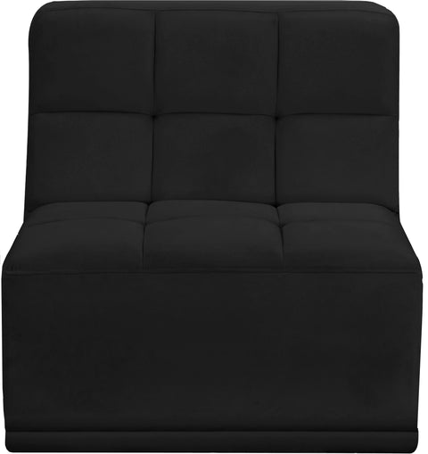 Destiny Black Velvet Armless Chair Armless