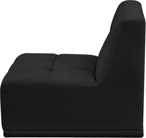 Destiny Black Velvet Armless Chair Armless