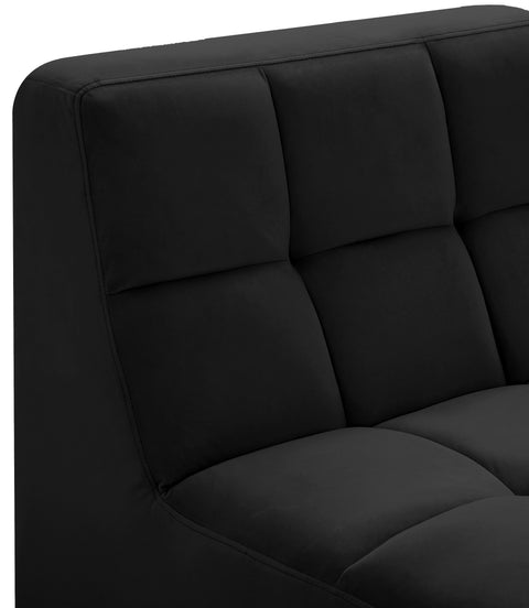 Destiny Black Velvet Armless Chair Armless
