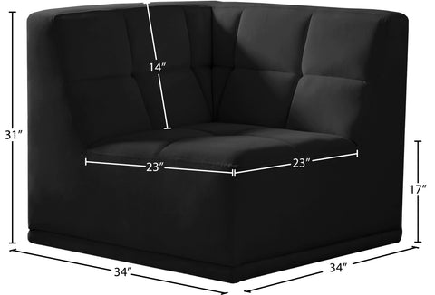 Destiny Black Velvet Corner Chair Corner