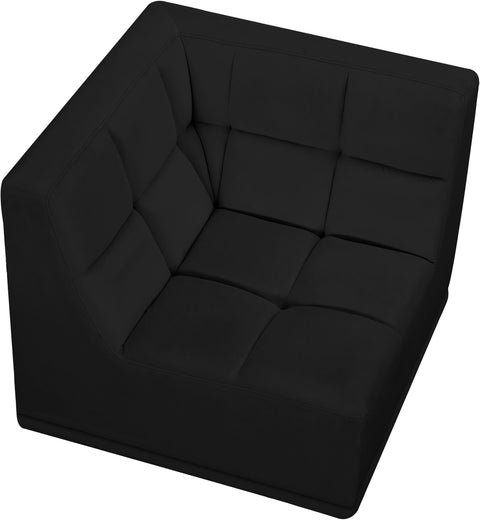 Destiny Black Velvet Corner Chair Corner