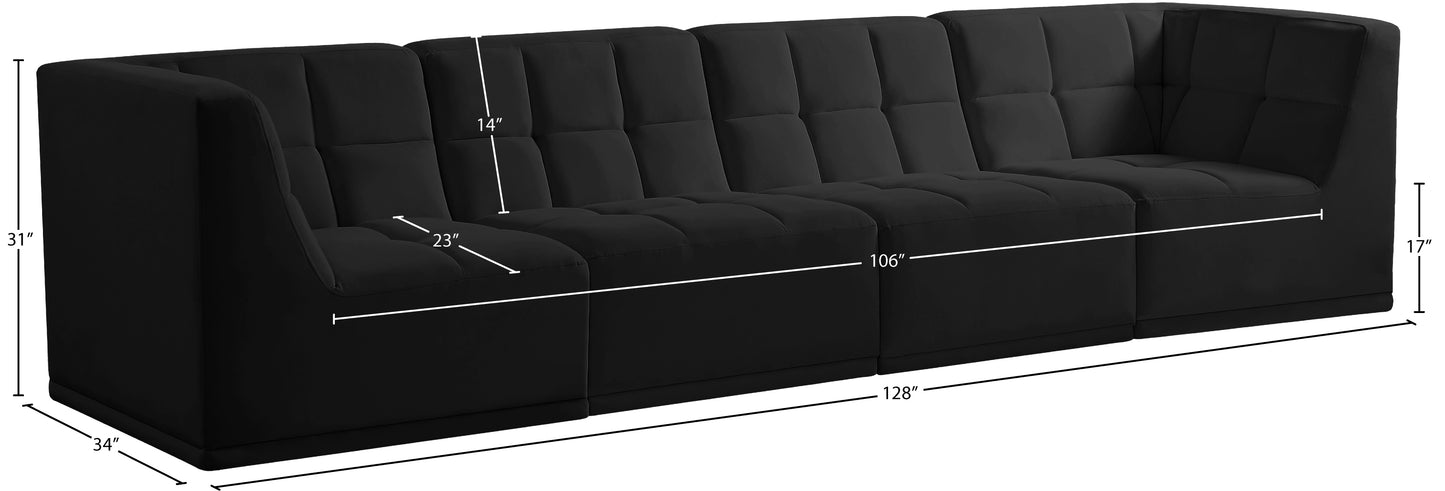 destiny black velvet modular sofa s128