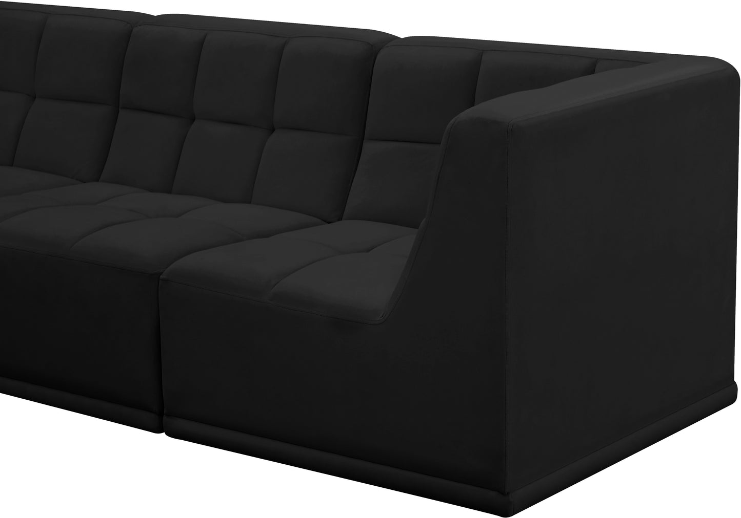 destiny black velvet modular sofa s128