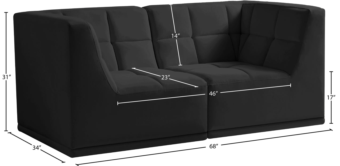 destiny black velvet modular sofa s68