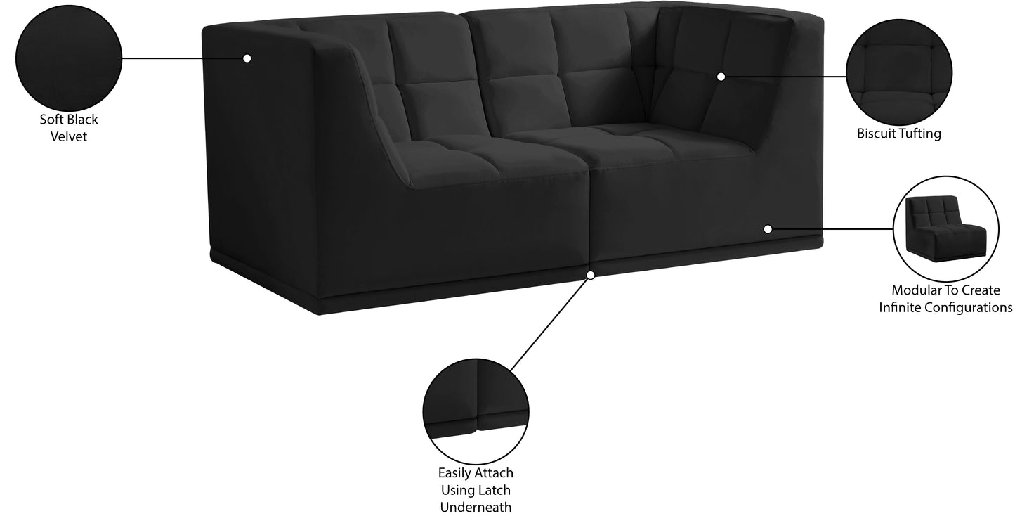 destiny black velvet modular sofa s68