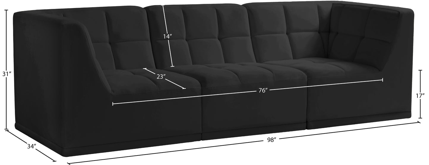 destiny black velvet modular sofa s98