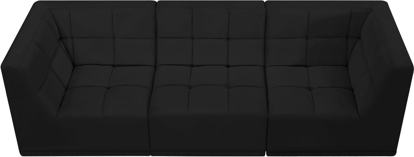 destiny black velvet modular sofa s98