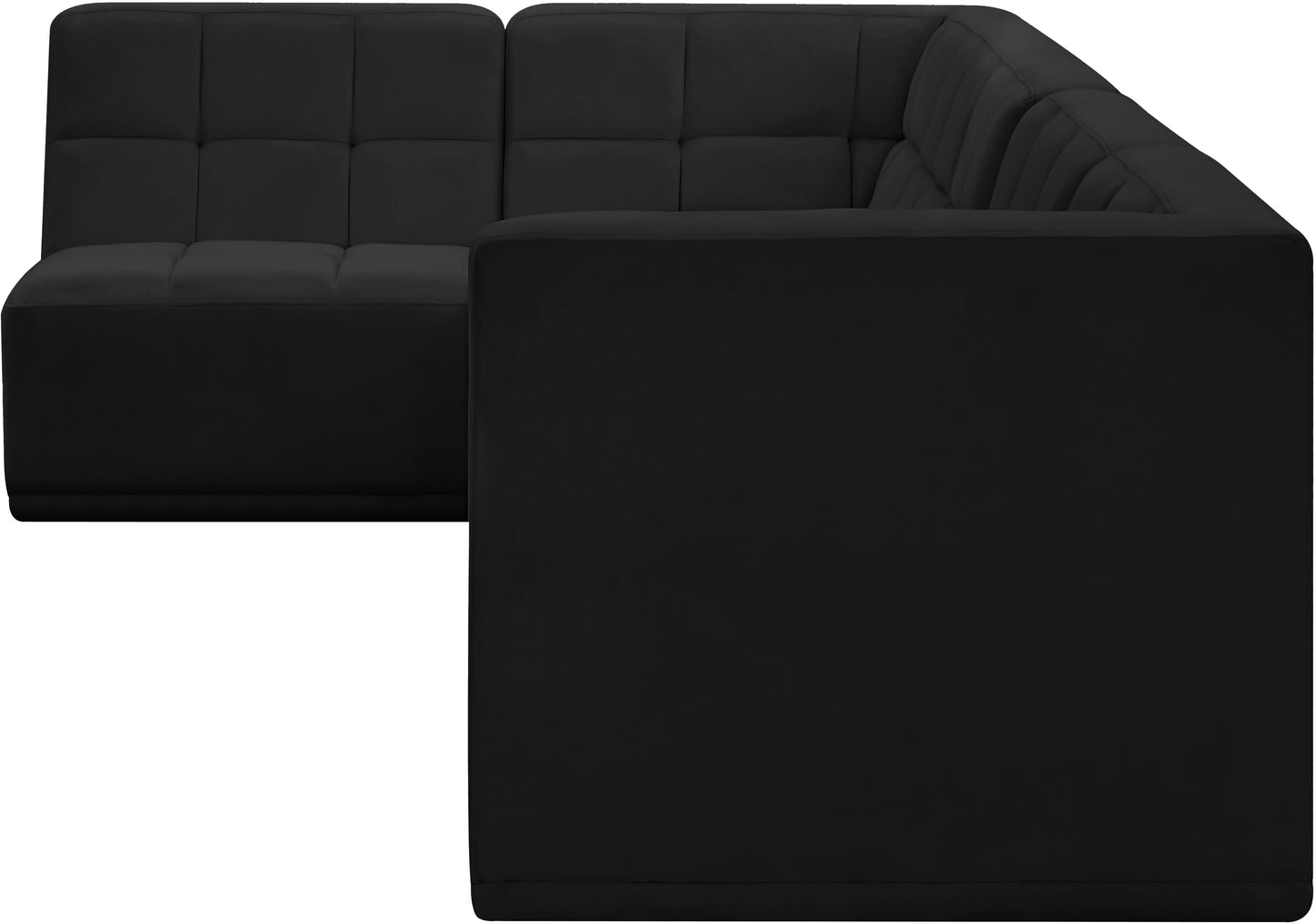 destiny black velvet modular sectional sec4a