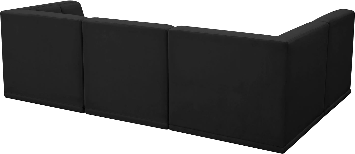 destiny black velvet modular sectional sec4a