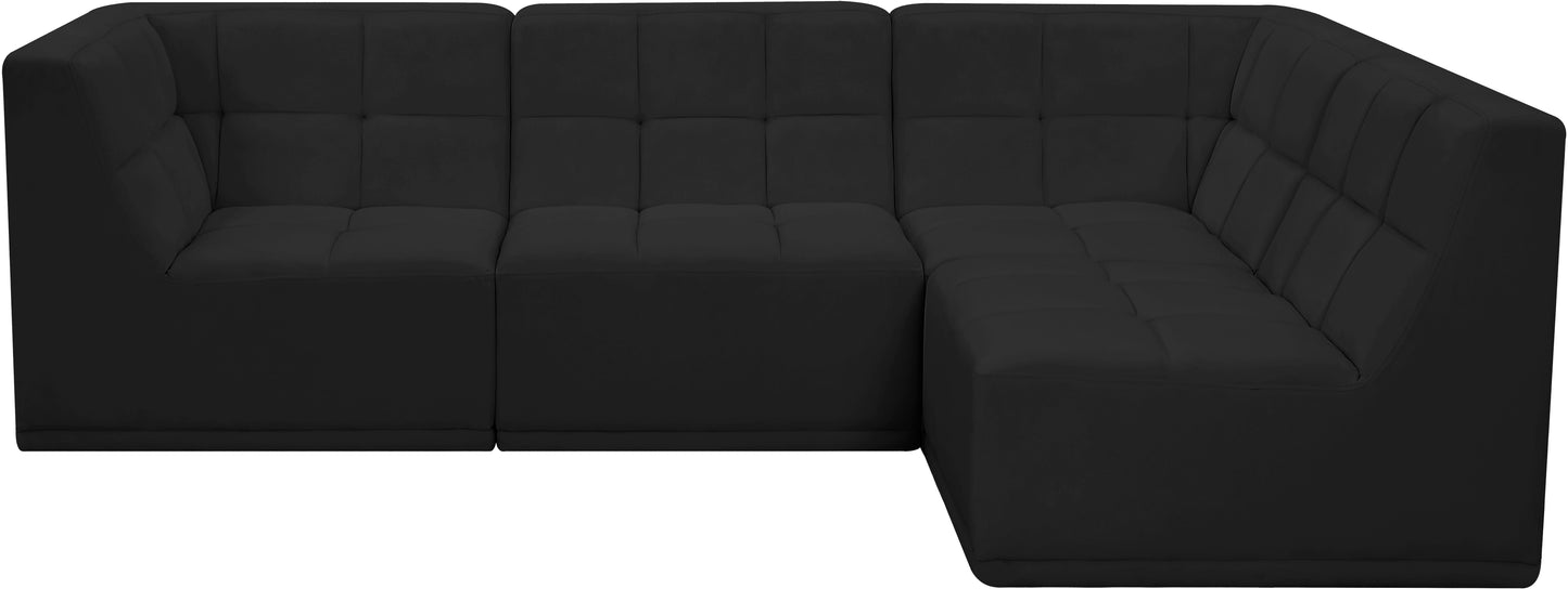 destiny black velvet modular sectional sec4a