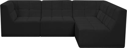 Destiny Black Velvet Modular Sectional Sec4A