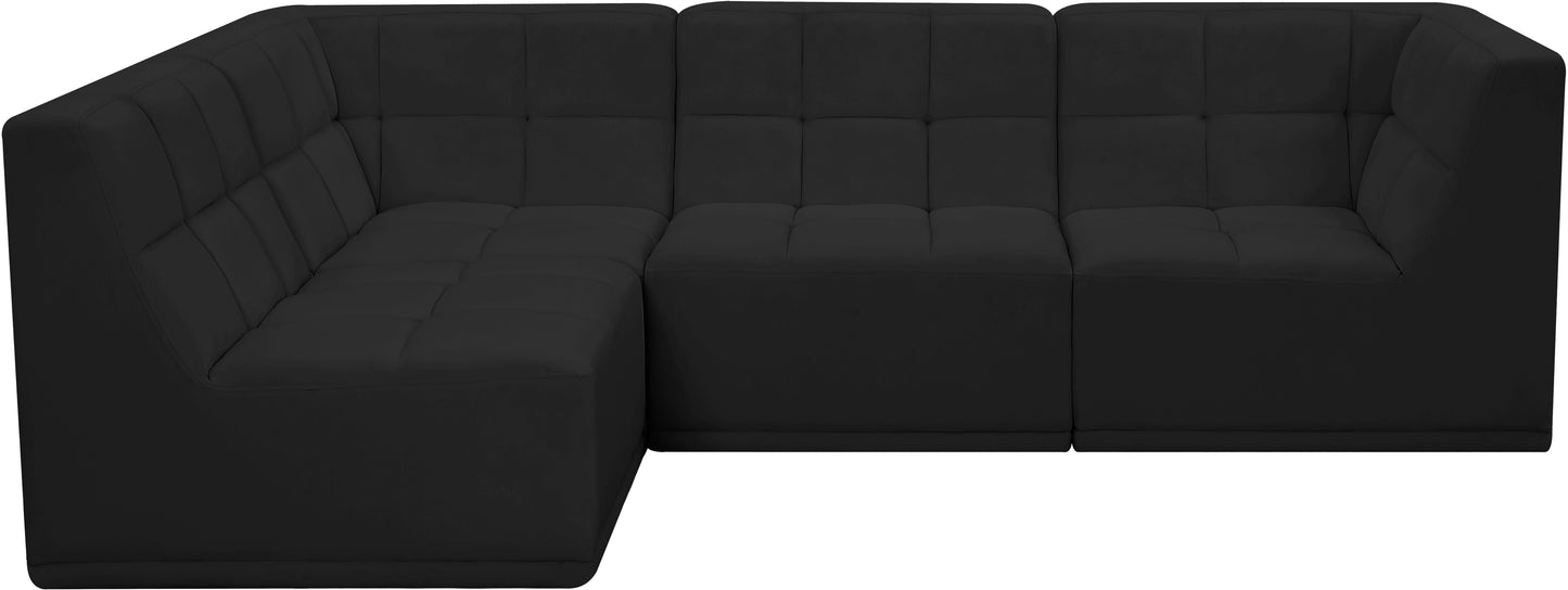 destiny black velvet modular sectional sec4a