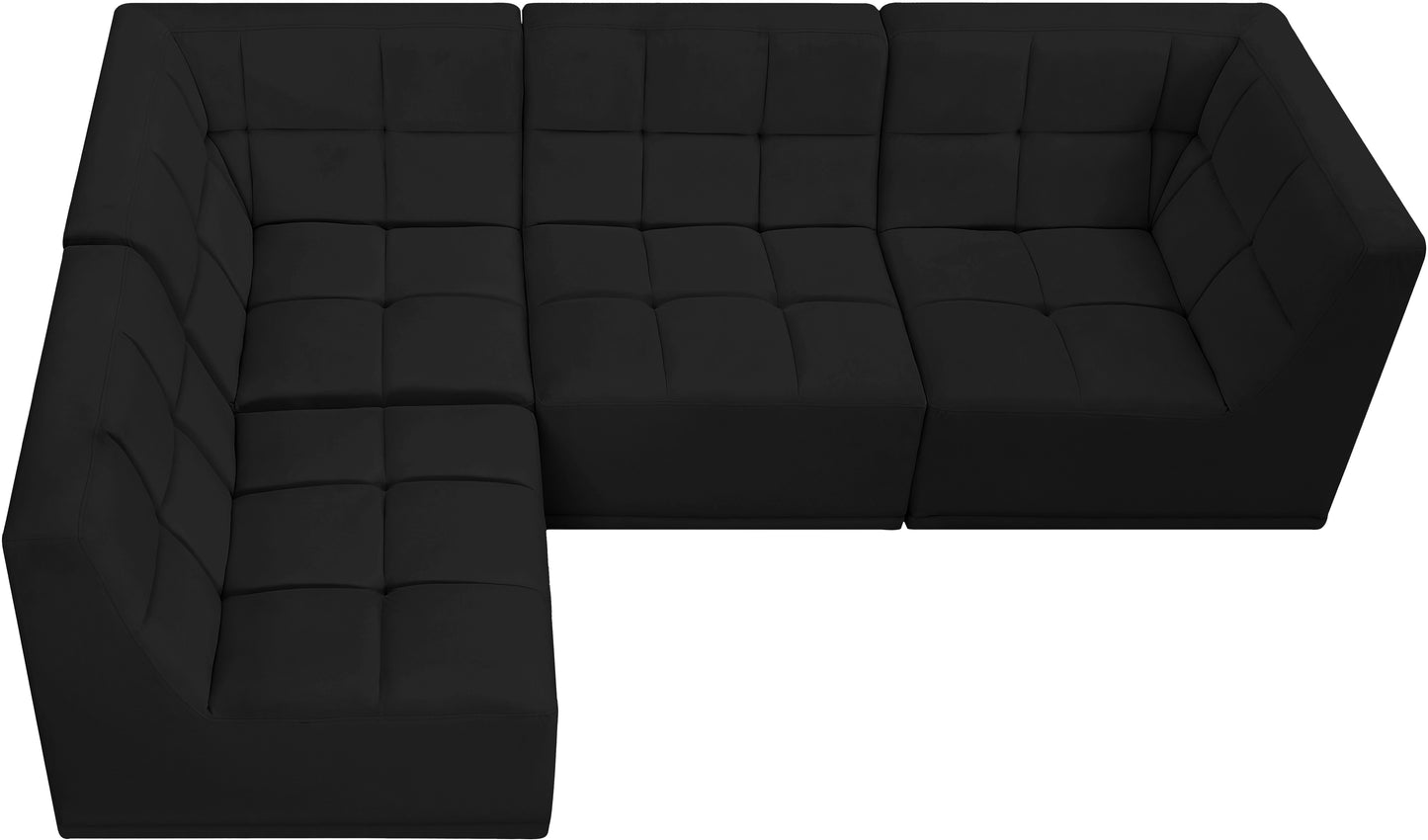 destiny black velvet modular sectional sec4a