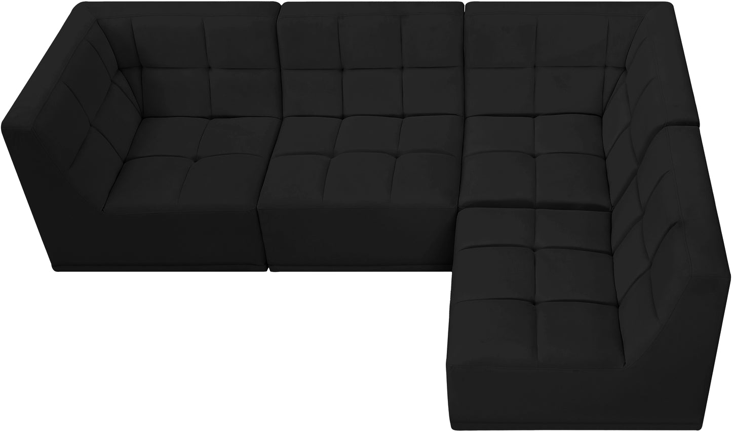 destiny black velvet modular sectional sec4a