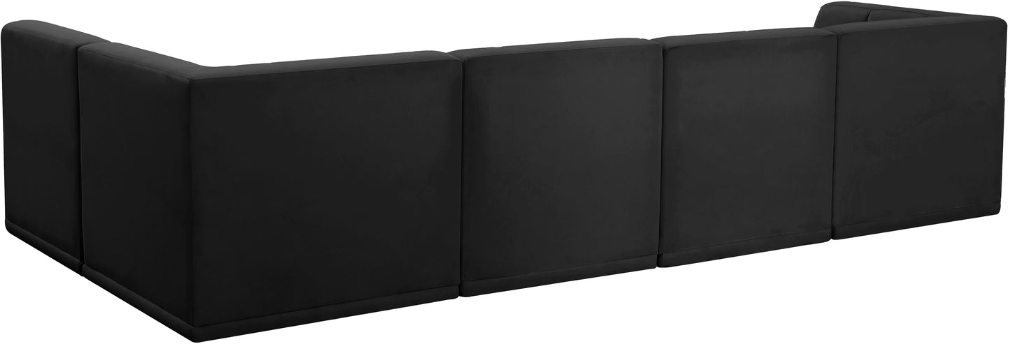 destiny black velvet modular sectional sec5a