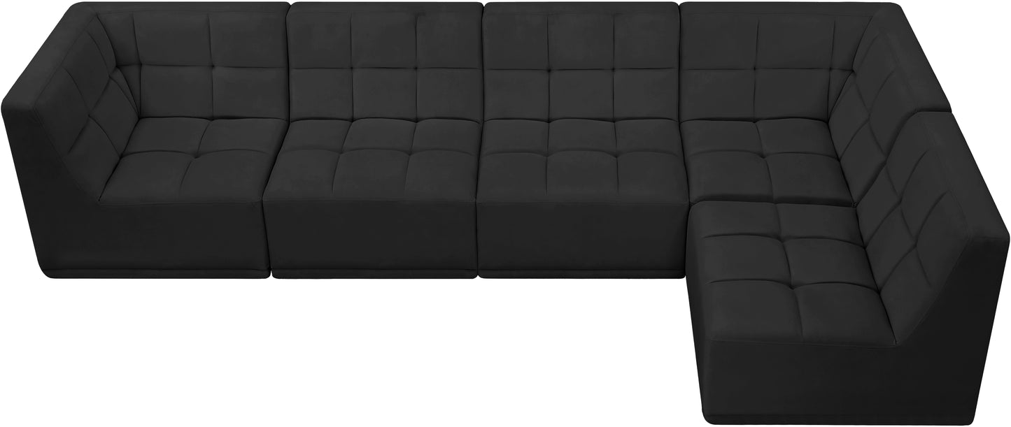 destiny black velvet modular sectional sec5a