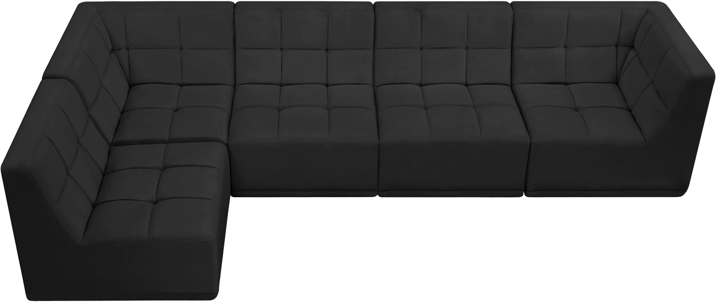 destiny black velvet modular sectional sec5a