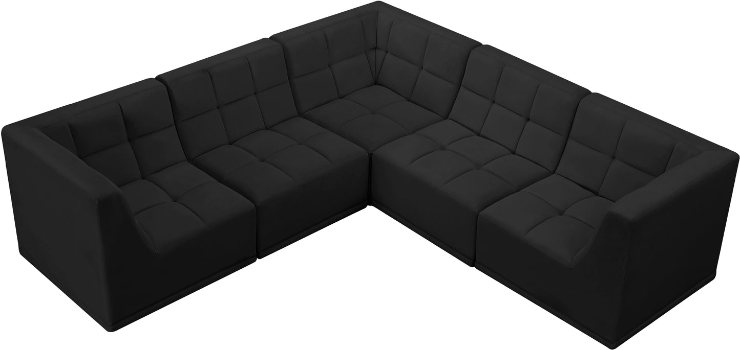 destiny black velvet modular sectional sec5b