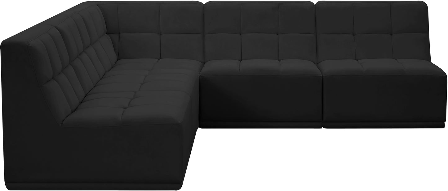 destiny black velvet modular sectional sec5c