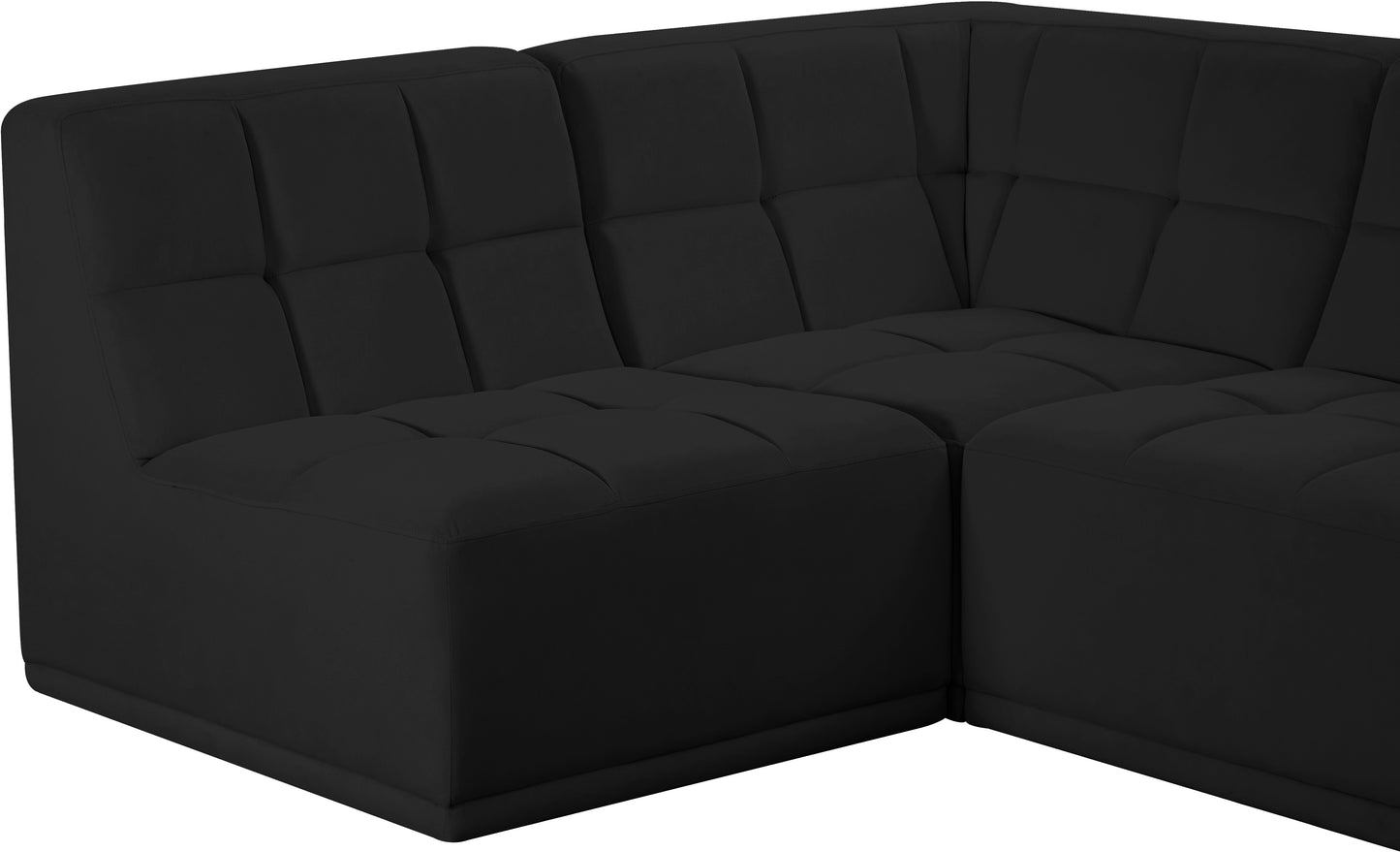 destiny black velvet modular sectional sec5c