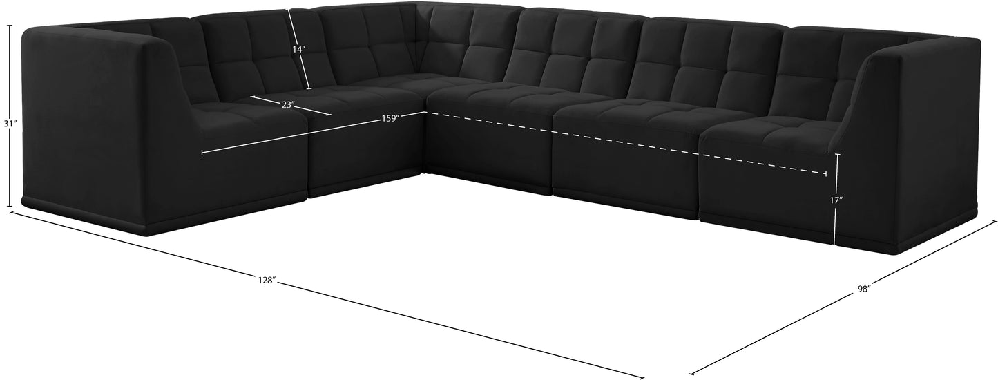 destiny black velvet modular sectional sec6a