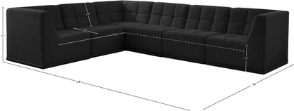 Destiny Black Velvet Modular Sectional Sec6A