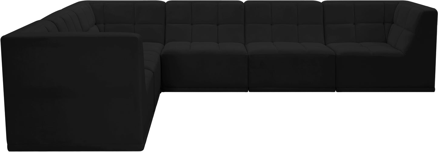 destiny black velvet modular sectional sec6a