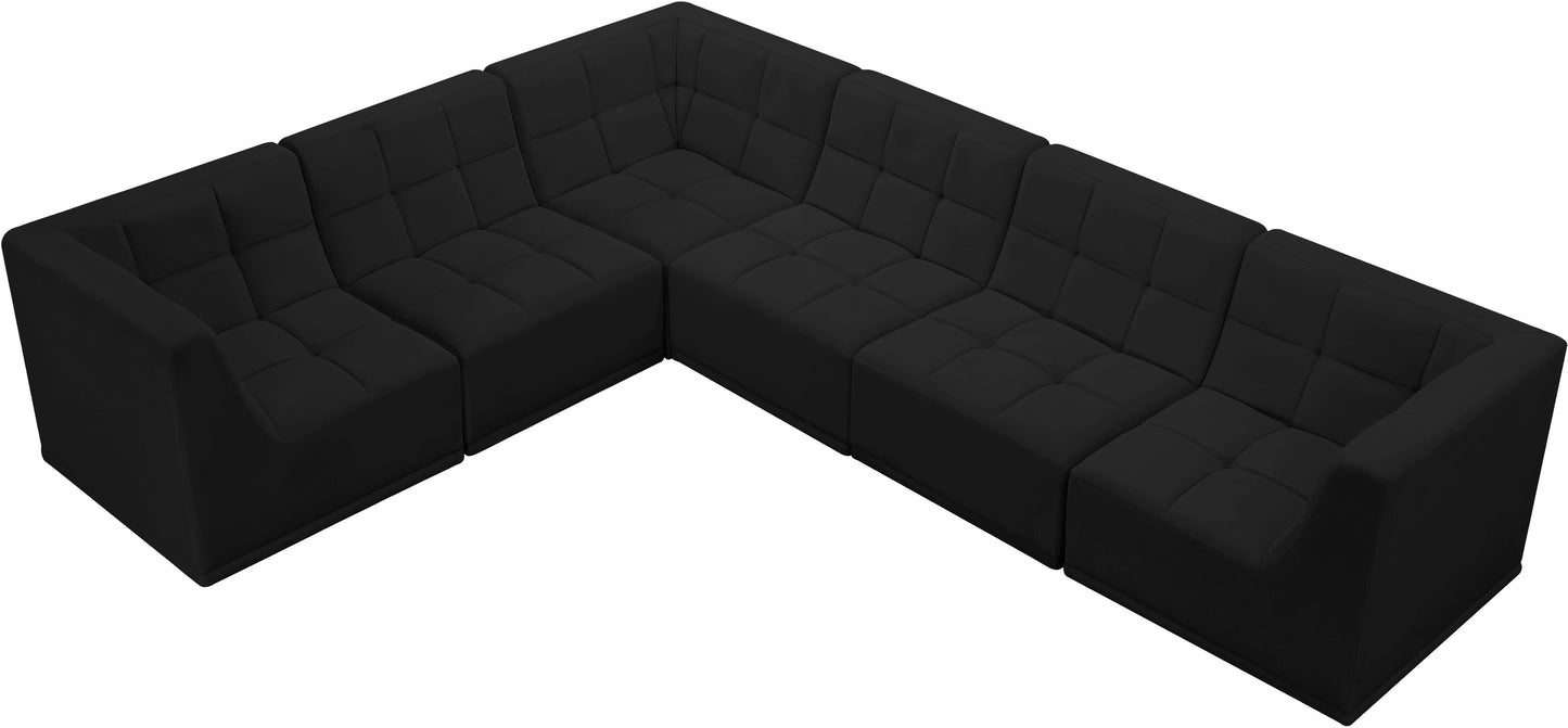 destiny black velvet modular sectional sec6a