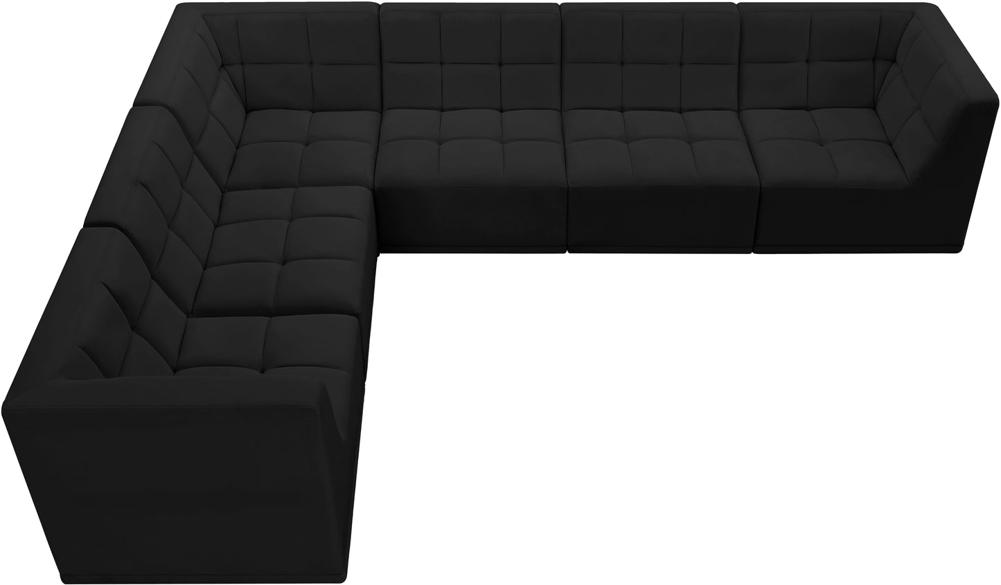 destiny black velvet modular sectional sec6a