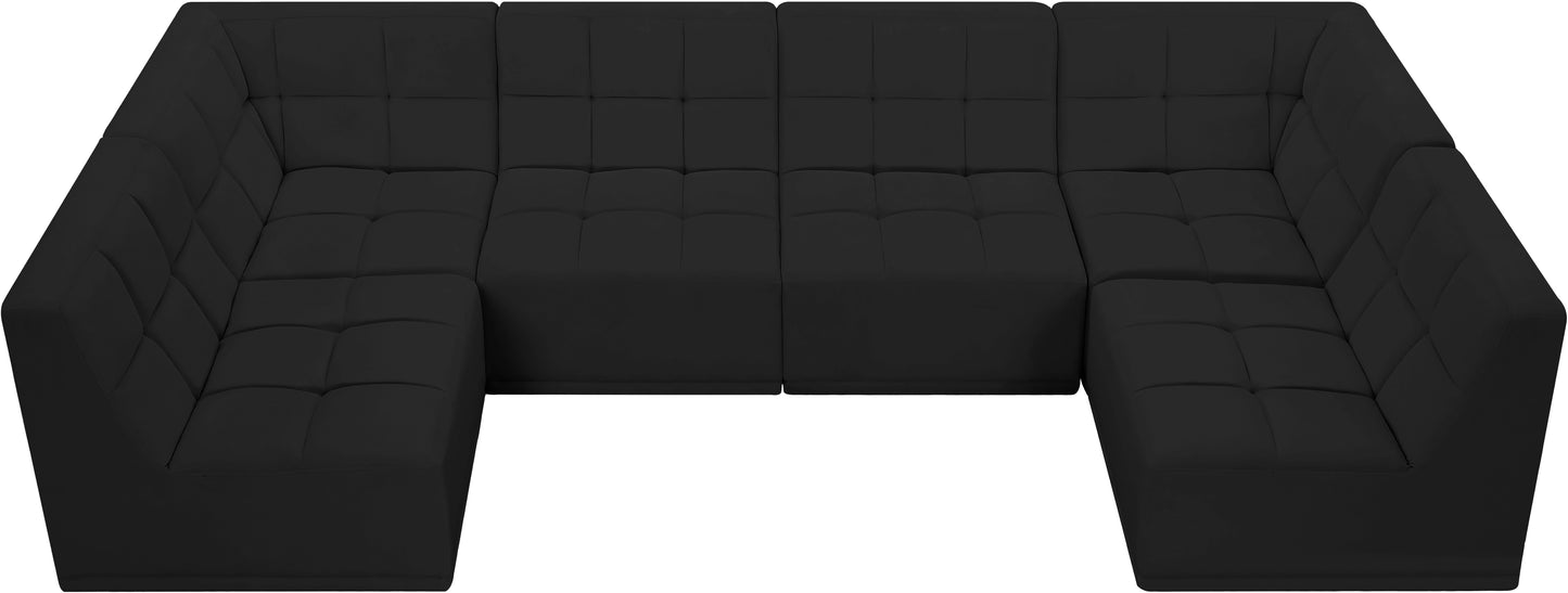 destiny black velvet modular sectional sec6b