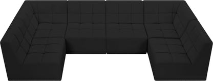 Destiny Black Velvet Modular Sectional Sec6B