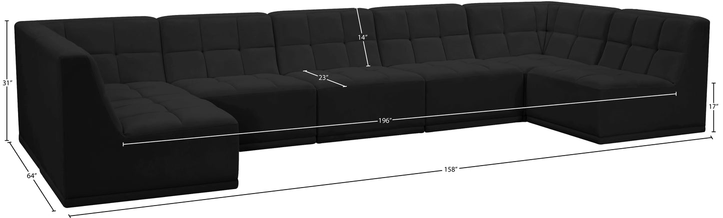 destiny black velvet modular sectional sec7a