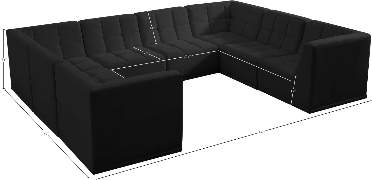 destiny black velvet modular sectional sec8a