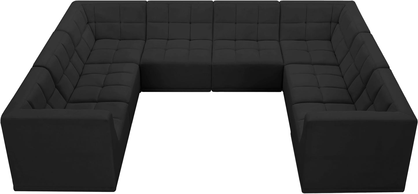 destiny black velvet modular sectional sec8a