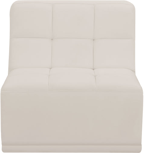 Destiny Cream Velvet Armless Chair Armless