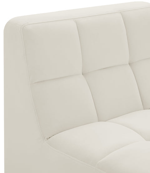 Destiny Cream Velvet Armless Chair Armless