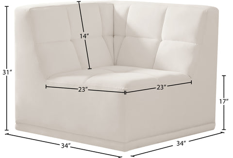 Destiny Cream Velvet Corner Chair Corner