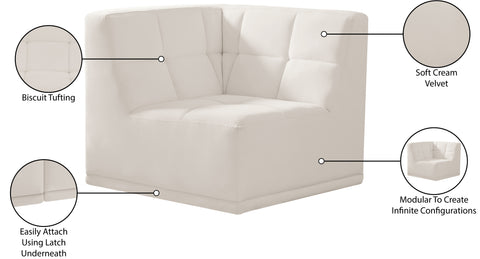Destiny Cream Velvet Corner Chair Corner